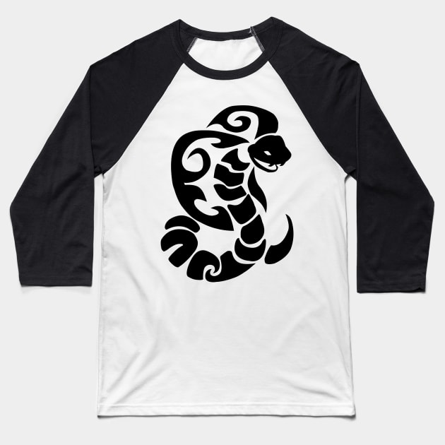 Tribal Cobra Tattoo Baseball T-Shirt by BiscuitSnack